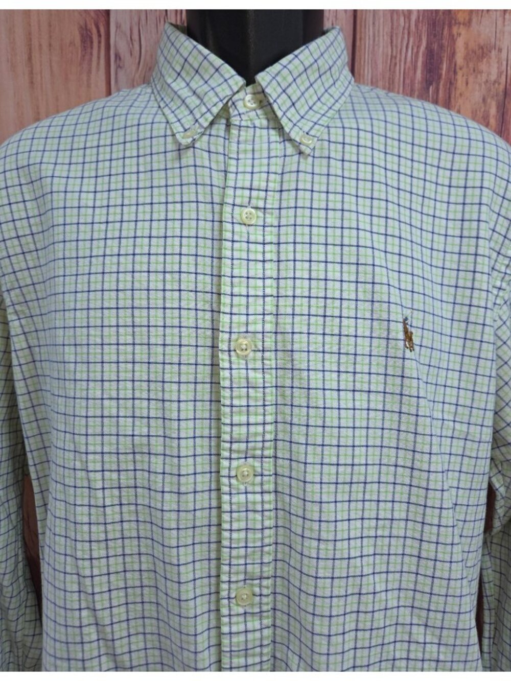 Ralph Lauren Slim Fit Green Plaid Button-Down Shirt Size XL - Picture 4 of 8